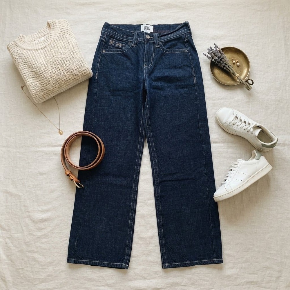 BDG Urban Outfitters Wide Leg Jeans Dark Wash Indigo High Rise Size 27W